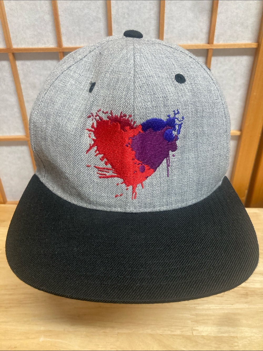 Official Life Is Beautiful Festival Splatter Heart Snapback Hat Gray/Black